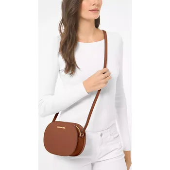 Kabelka MICHAEL KORS dámská kožená kabelka, crossbody Jet Set Travel hnědá bez loga