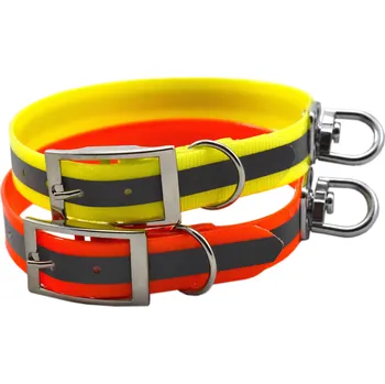 Obojek pro psa Zubíček Barvářský obojek s reflexním proužkem (BIOTHANE) Barva: Oranžová, Délka: 40 cm (šíře 20 mm)