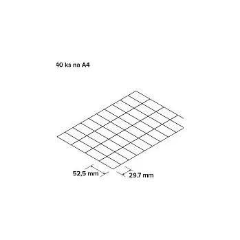 Samolepící etiketa Etikety matné 40ks na A4, 100 ks