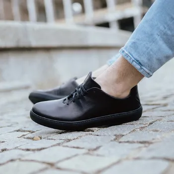 Pánská obuv Vasky Teny Dark - Pánské kožené tenisky / botasky černé | česká výroba ze Zlína 45 EU