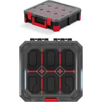 PROSPERPLAST Box organizér s přihrádkami 28x28x11cm TITAN KTI3030S-CG6U černý