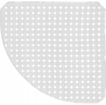 Protiskluzová podložka Protiskluzová rohožka do koupelny, rohová, do vany nebo sprchového koutu, 53 x 53 cm, bílá