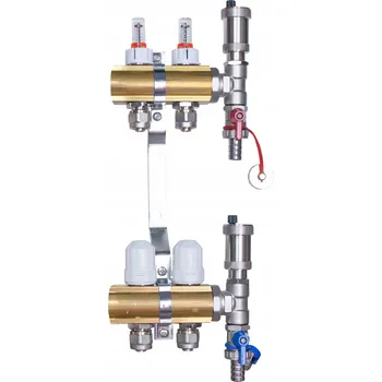 rozdělovač topení Mosazný rozdělovač pro 2 okruhy s adaptéry PEX16