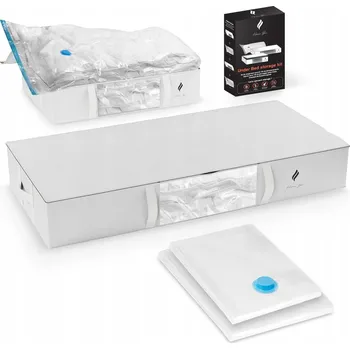 Úložný box Sada úložných tašek pod postel: 2 vakuové pytle a 2 látkové tašky