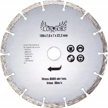 Řezný kotouč Diamantový kotouč Drel CON-DCB-2018 segmentový 180 mm