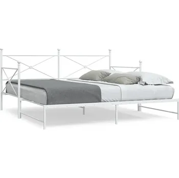 Postel vidaXL Válenda se přistýlkou bez matrace 107x203 cm ocel [4104692] Barva: Bílá