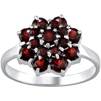 Prsten Stříbrný prsten s pravým přírodním Granátem velikost obvod 50 mm FNJR0035G-obvod 50 mm