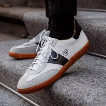 Pánské tenisky Botas Iconic Shadow - Pánské kožené tenisky / botasky bílo-šedo-černé | česká výroba ze Zlína 44 EU