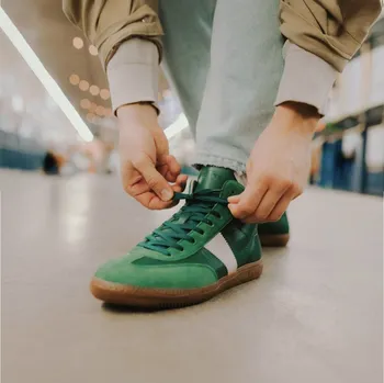 Dámské tenisky Botas Iconic High Green - Dámské kožené tenisky / botasky zelené | česká výroba ze Zlína 37 EU