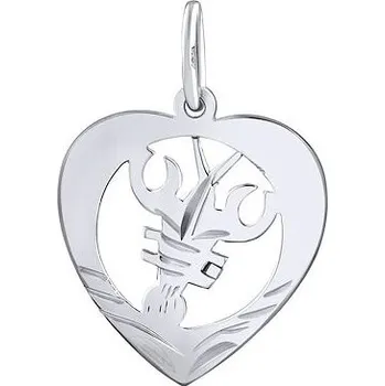 Přívěsek Zlatý přívěsek znamení zvěrokruhu Rak - srdce SILVEGOB10264GW07
