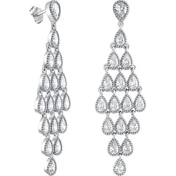 Šperk Luxusní stříbrné náušnice se zirkony na puzetu MWE13983A