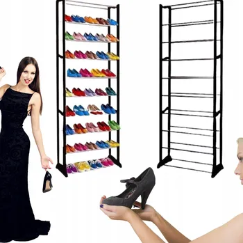 POLICE NA BOTY OBUV 30 PÁRŮ KOVOVÝ REGÁL ČERNÝ 140 Cm