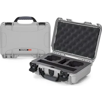 NANUK - Odolný foto kufr model 909 DJI Osmo Action - stříbrná