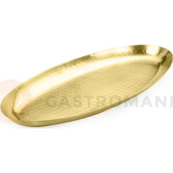 Plochý oválný podnos, tepané starozlato, 370x130 mm | AMBITION, Charms
