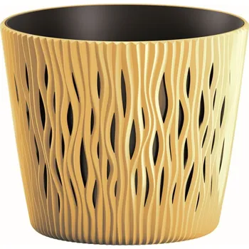Květináč 12,8cm SANDY ROUND DSR130-117U hořčice plastový PROSPERPLAST