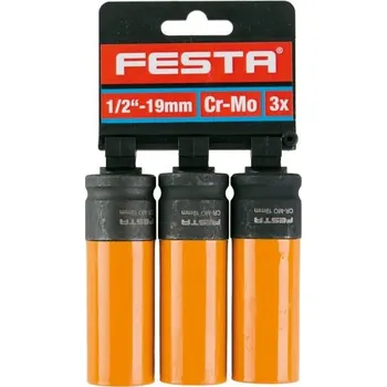 Hlavice na kola FESTA CrMo 1/2" 19mm 3ks(D)
