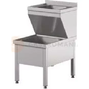 Nerezový dřez Dvojkomorové umyvadlo 500x700x850 mm | ASBER, STW-57/2L