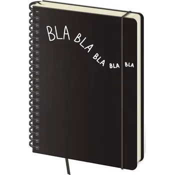 Zápisník Linkovaný zápisník Twin L černý Bla bla