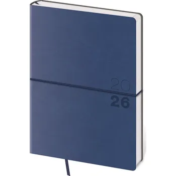Diář Denní diář A5 Flexio tmavě modrý s gumičkou