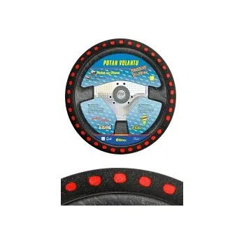 Autopotah Pěnový potah na volant o průměru 37-39cm černý + červené prolisy