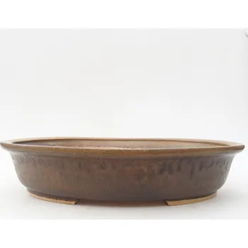 Květináč Keramická bonsai miska 28,5 x 25,5 x 5,5 cm hnědá 155501