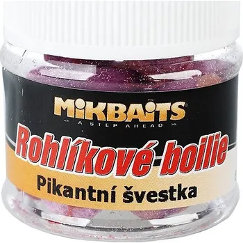 Boilies Mikbaits Rohlíkové boilie Pikantní švestka 2 × 50 ml
