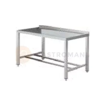 Počítačový stůl Výstupní nerezový stůl na 4 nohách, pravý 1700x700x850 mm | ASBER, DTR-177-4L-MB