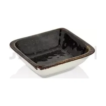 Čtvercová mísa 130x130 mm | BY BONE, Cowry Black