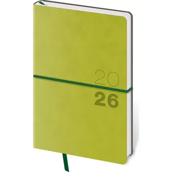 Diář Kapesní diář Flexio zelený s gumičkou