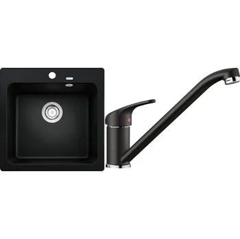 Granitový dřez Set RS Blanco Naya 5+ Blanco Daras (černá + černá)