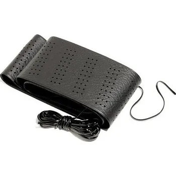 Autopotah Potah na volant 37-39cm vzhled kůže omotávací černý šněrovací