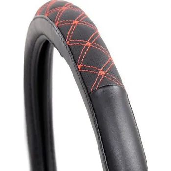 Autopotah Potah na volant o průměru 37-39cm červené prošívání