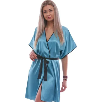 Dámský župan Zelený župan saténový pro ženy 1E8520 zelená xl