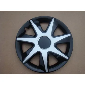 Poklice na kolo Poklice na kola Černo-stříbrné 16" kryty kol, sada 4 kusy