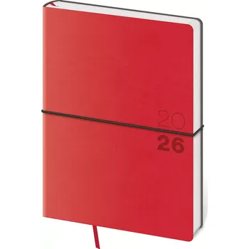 Diář Denní diář A5 Flexio červený s gumičkou