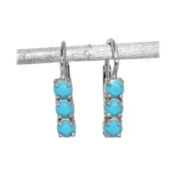 Náušnice Stříbrné náušnice Swarovski tyrquise - NK1323 (Stříbrné náušnice se Swarovski krystalem)