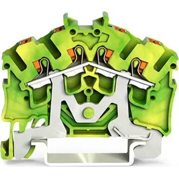 WAGO Svorka 2202-6407 4vodičová pro ochranný vodič s&nbsp;ovládacím tlačítkem 2,5 mm², zelenožlutá 2202-6407