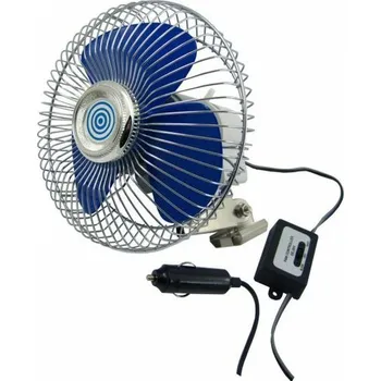 Domácí ventilátor Kovový ventilátor do auta na 12V, průměr 20cm s vypínačem