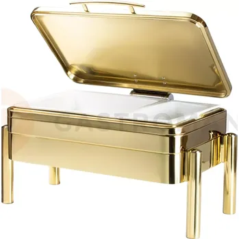 Gymnastický kůň Chafing GN 1/1 plné víko, lesklý zlatý 660x470 mm | AMBITION, Premium