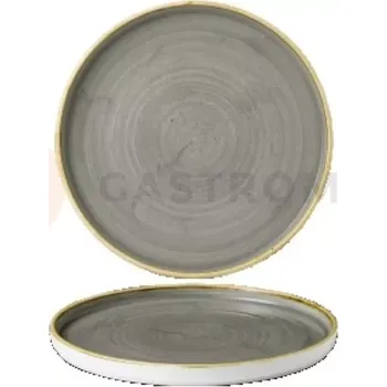 Talíř Plytký talíř se zvýšeným okrajem 210x20x210 mm | CHURCHILL, Stonecast Grey