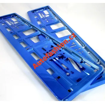 Držák SPZ Metalíza modrá podložka pod SPZ, rámečky pro RZ lesklé 2 kusy