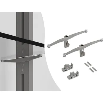 Šatní skříň EMUCA Podpěra pro skleněnou polici ZERO šedá struktura