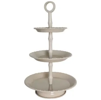 Kovový etažér Cake Stand Beige třípatrový