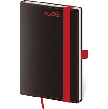 Diář Kapesní diář Black Red s poutkem