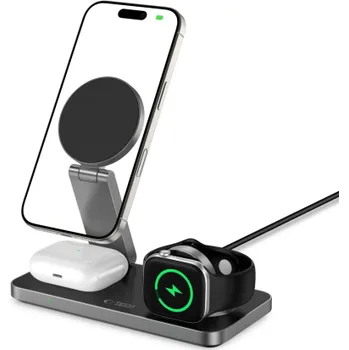 Tech-Protect | Tech-Protect A47 MagSafe bezdrátová nabíječka na mobil / AirPods / Apple Watch 15W, černá