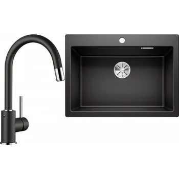 Granitový dřez Set RS Blanco Pleon 8 + Blanco Mida-S (černá + černá)