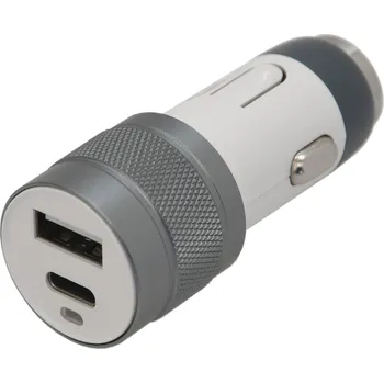 Zástrčka do autozásuvky 12 a 24V na USB-A + USB-C 3A