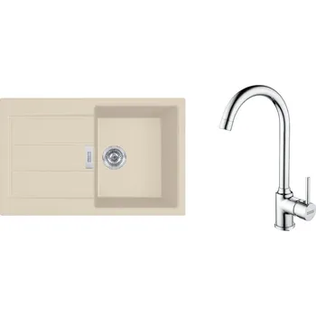 Granitový dřez Franke S2D 611-78 béžová+FP 9000.031 143.0675.728