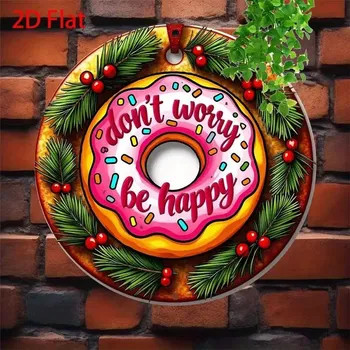 Plechová cedule BAF Nástěnná kovová cedule Nebuď smutný IX. Průměr 20 cm