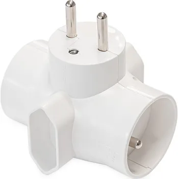 Elektrická zásuvka TIMEX Zásuvka rozbočovací R-46, 2x kulatá + 2x plochá, 250V, 10A bílá